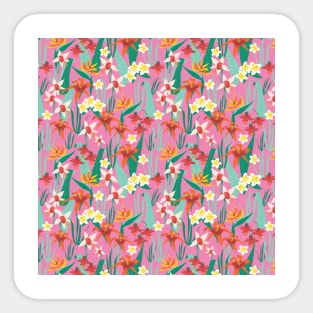 Exotic Flowers Pink Large Sticker